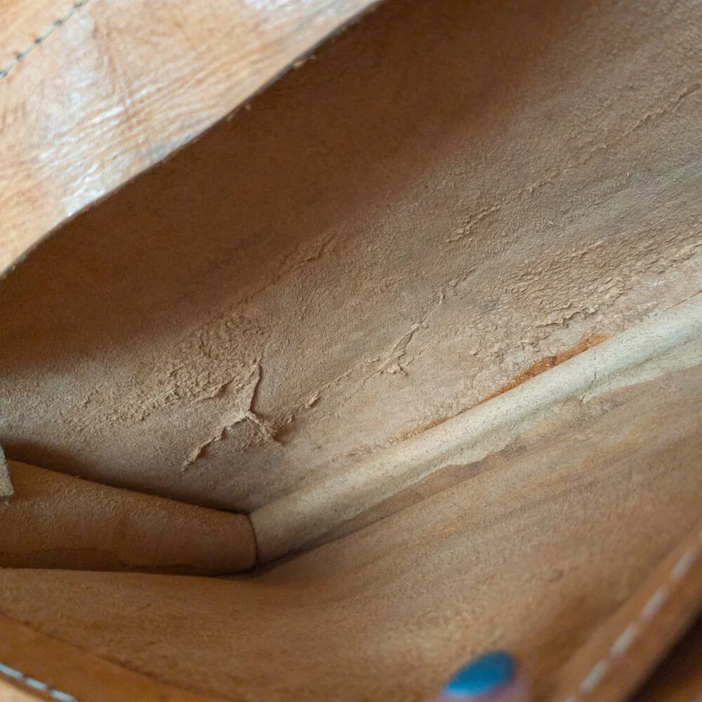 Handmade Natural Leather Satchel Briefcase – Vintage Tan Crossbody Messenger - Picture 11 of 16